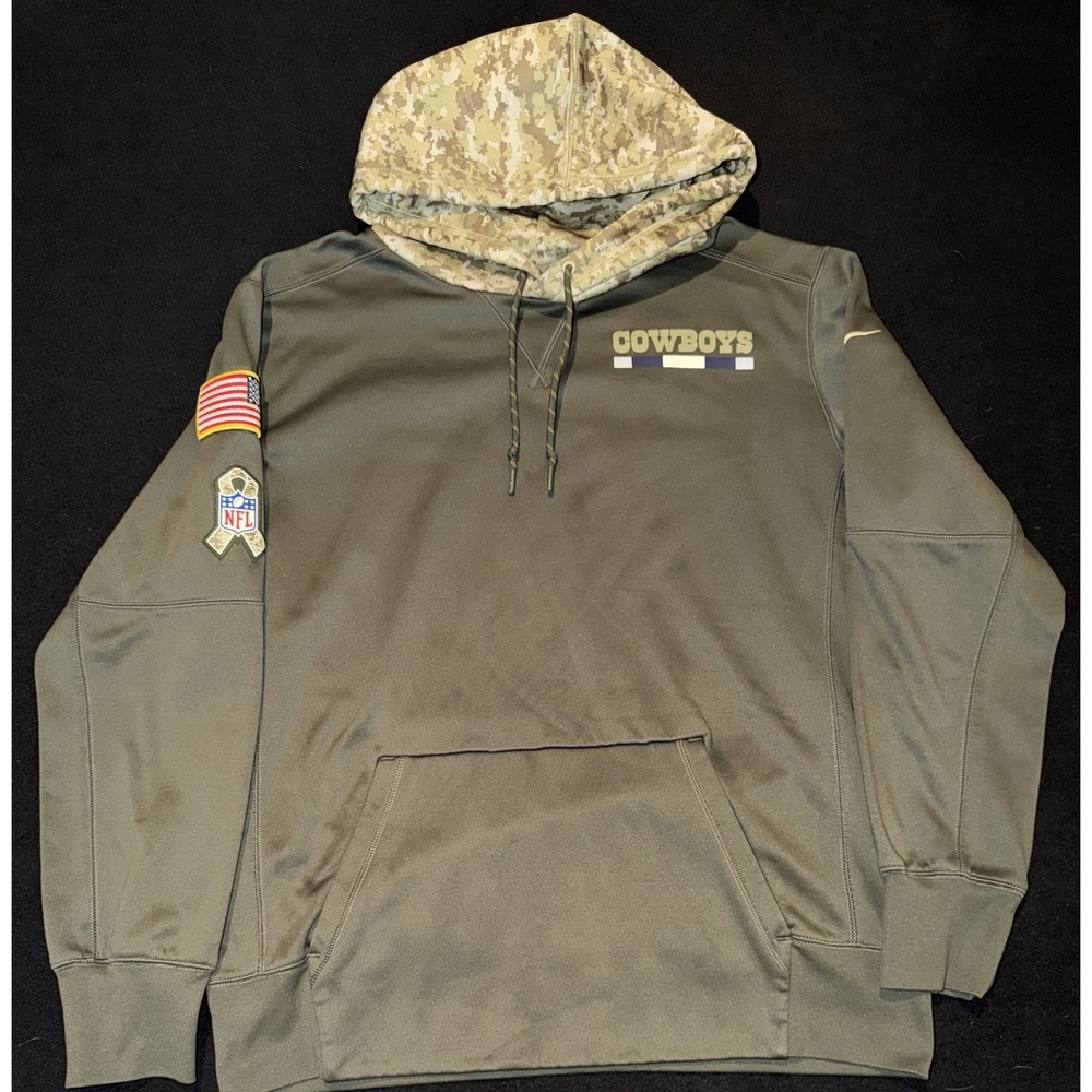 Dallas Cowboys Nike DRI Fit Salute To Service Hoodie On-field Apparel Size Large